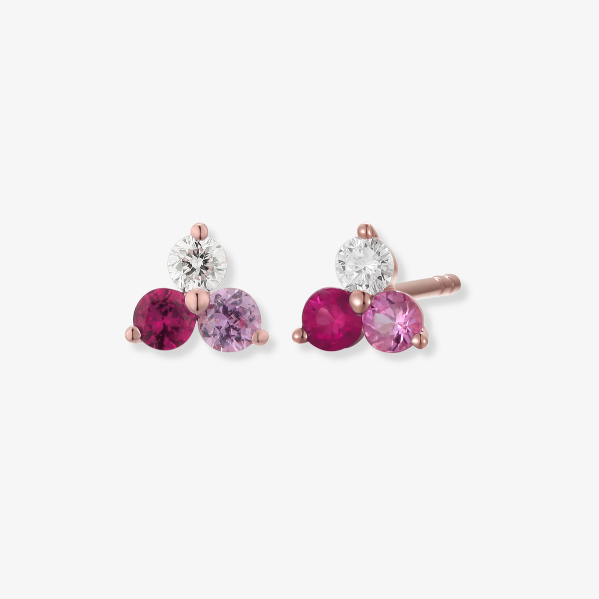 Three Ombre Gemstone Stud Piercing