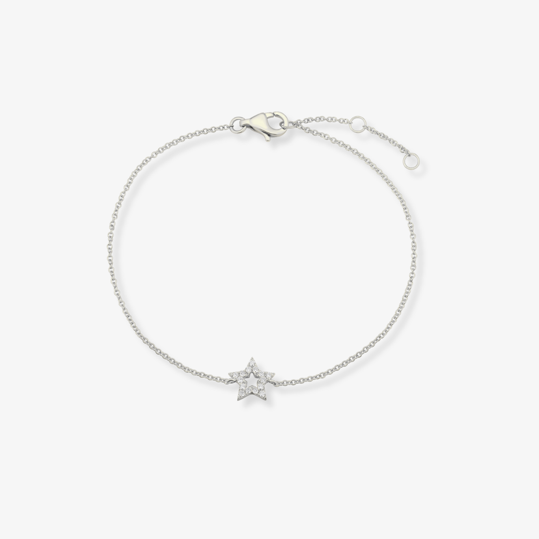 Diamond Open Star Bracelet