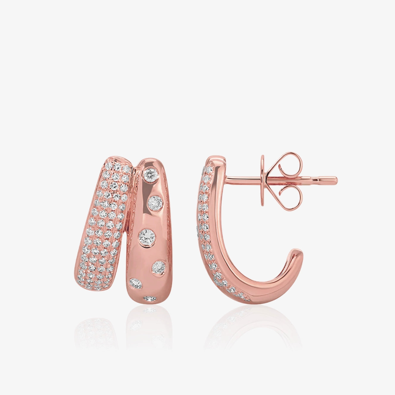 Pendientes gruesos de oro y diamantes