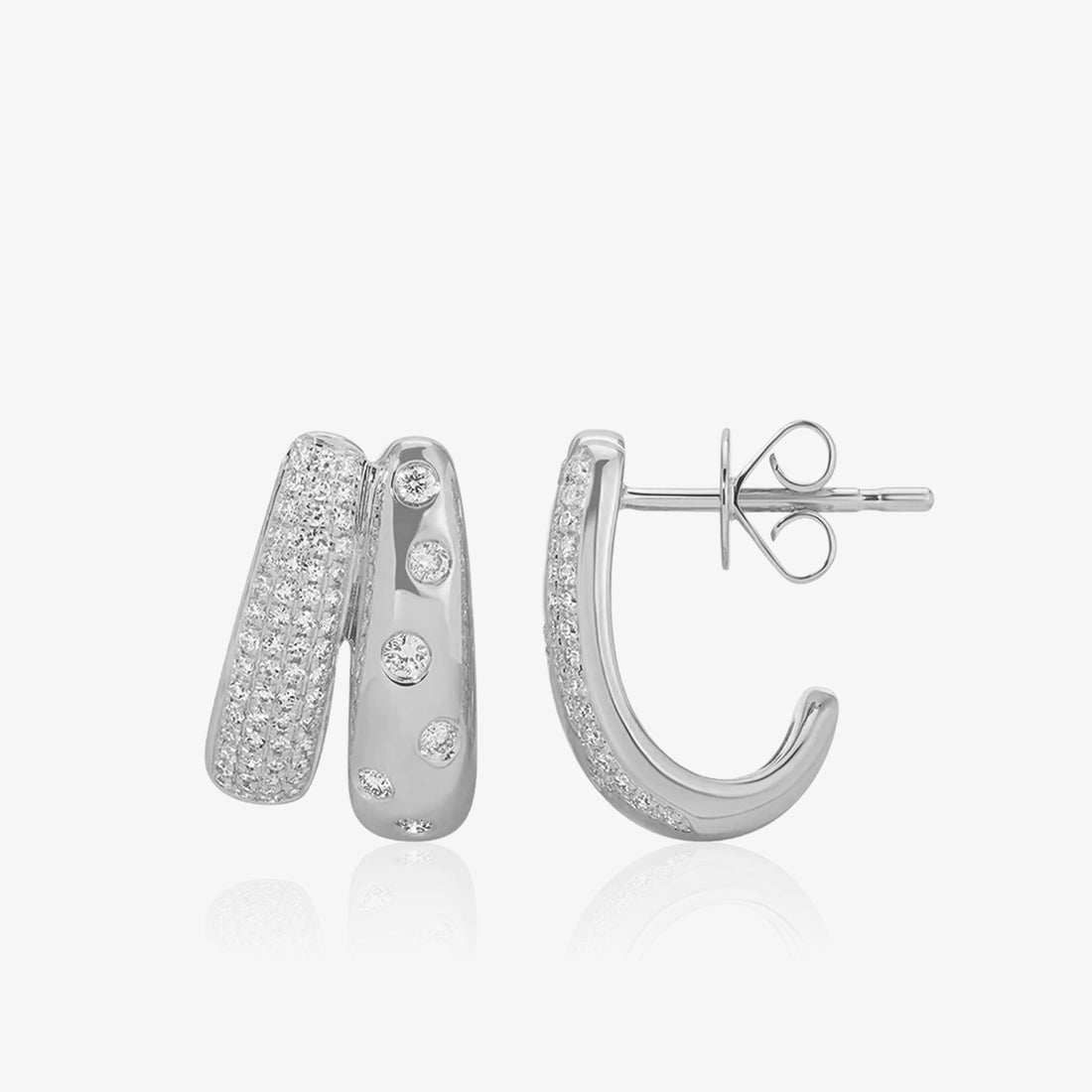 Pendientes gruesos de oro y diamantes