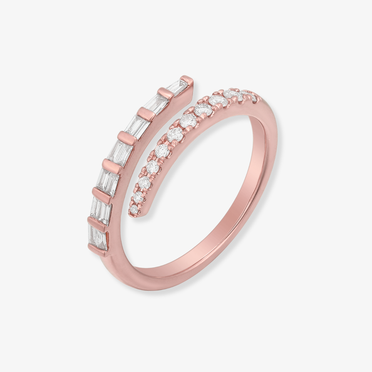 Anillo de baguette envolvente