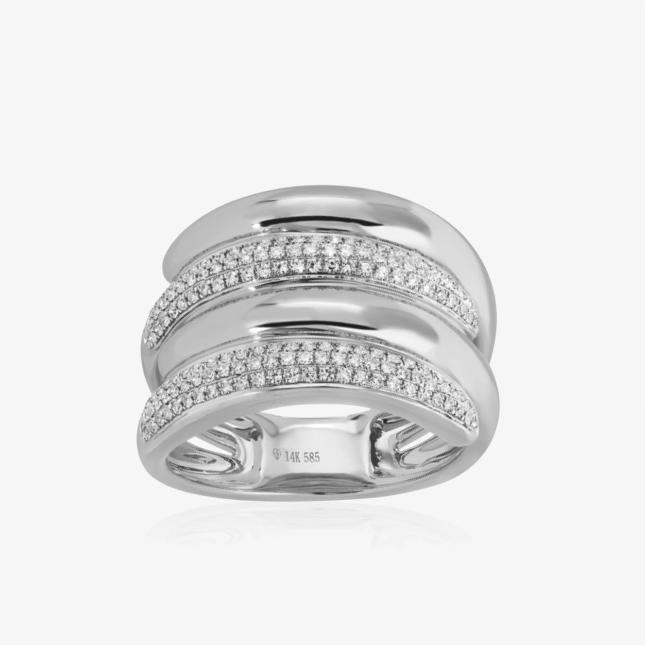 Alternated Gold & Diamond Statement Ring