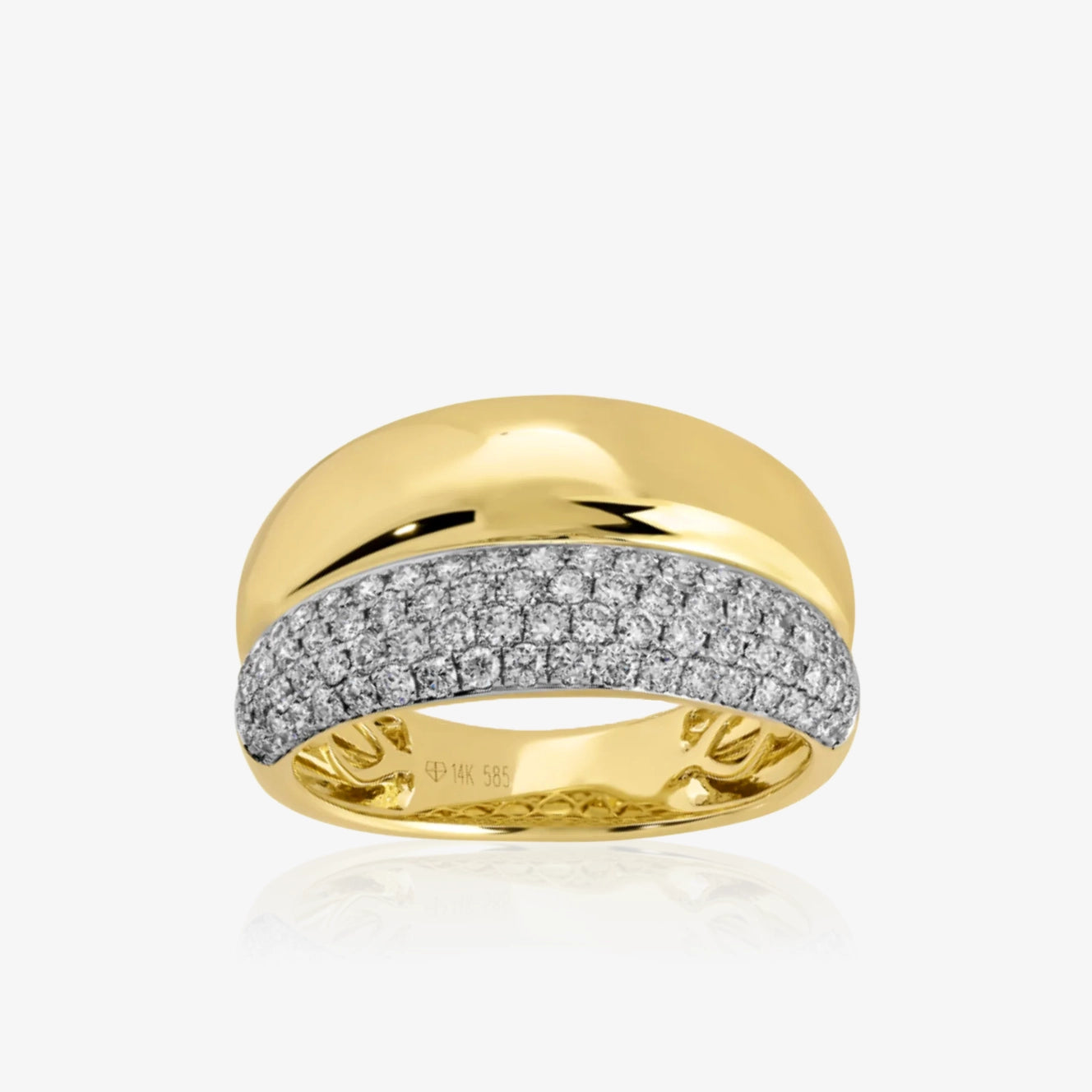 Chunky Gold and Diamond Band Ring