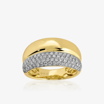 Chunky Gold and Diamond Band Ring