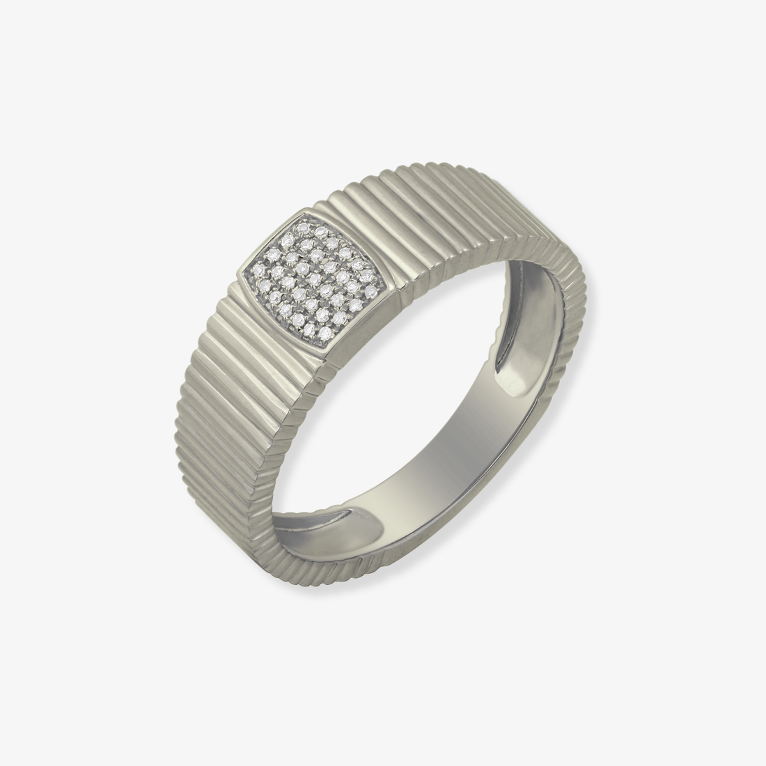 5 Row Striped Gold Dome Diamond Ring