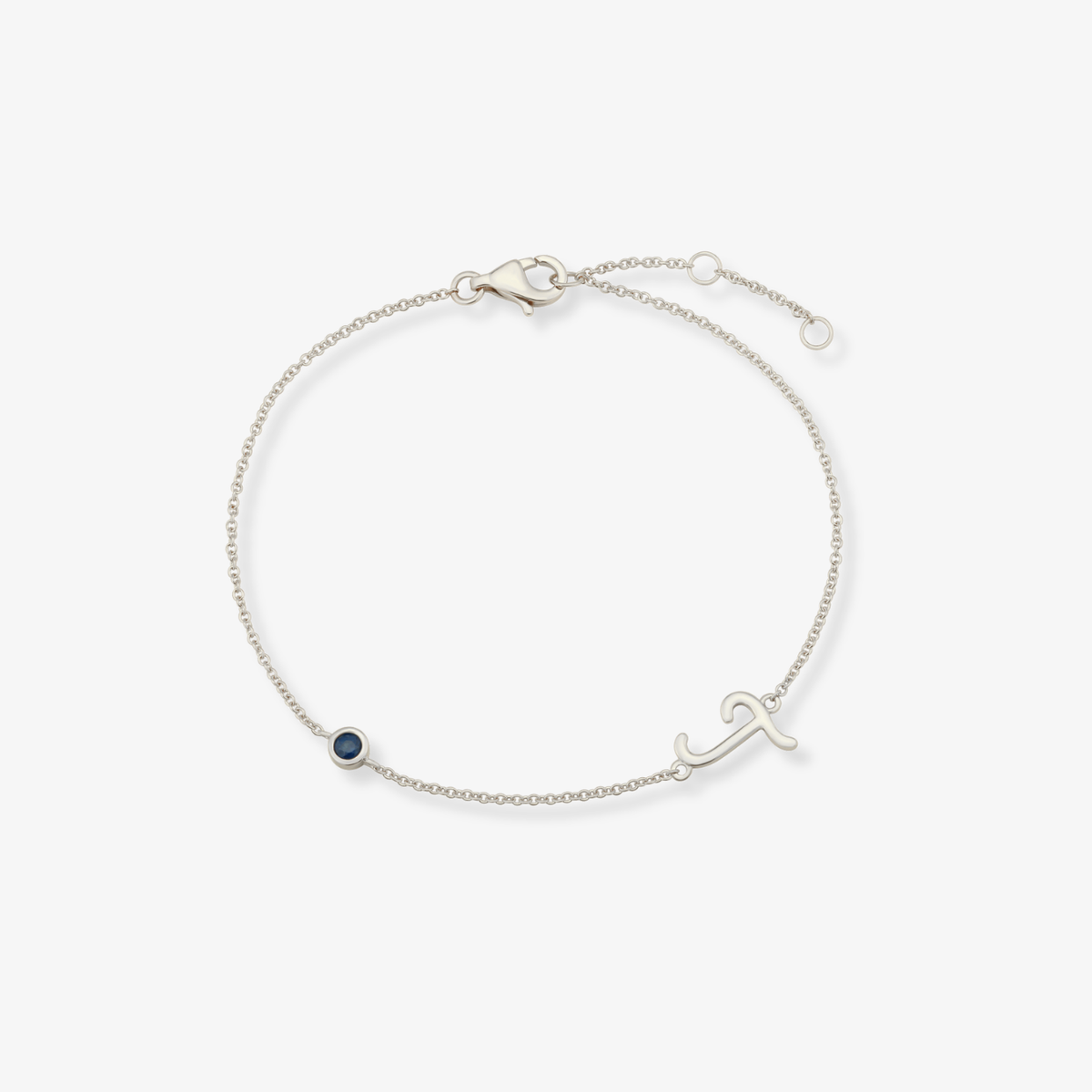Gemstone Bezel Initial Bracelet
