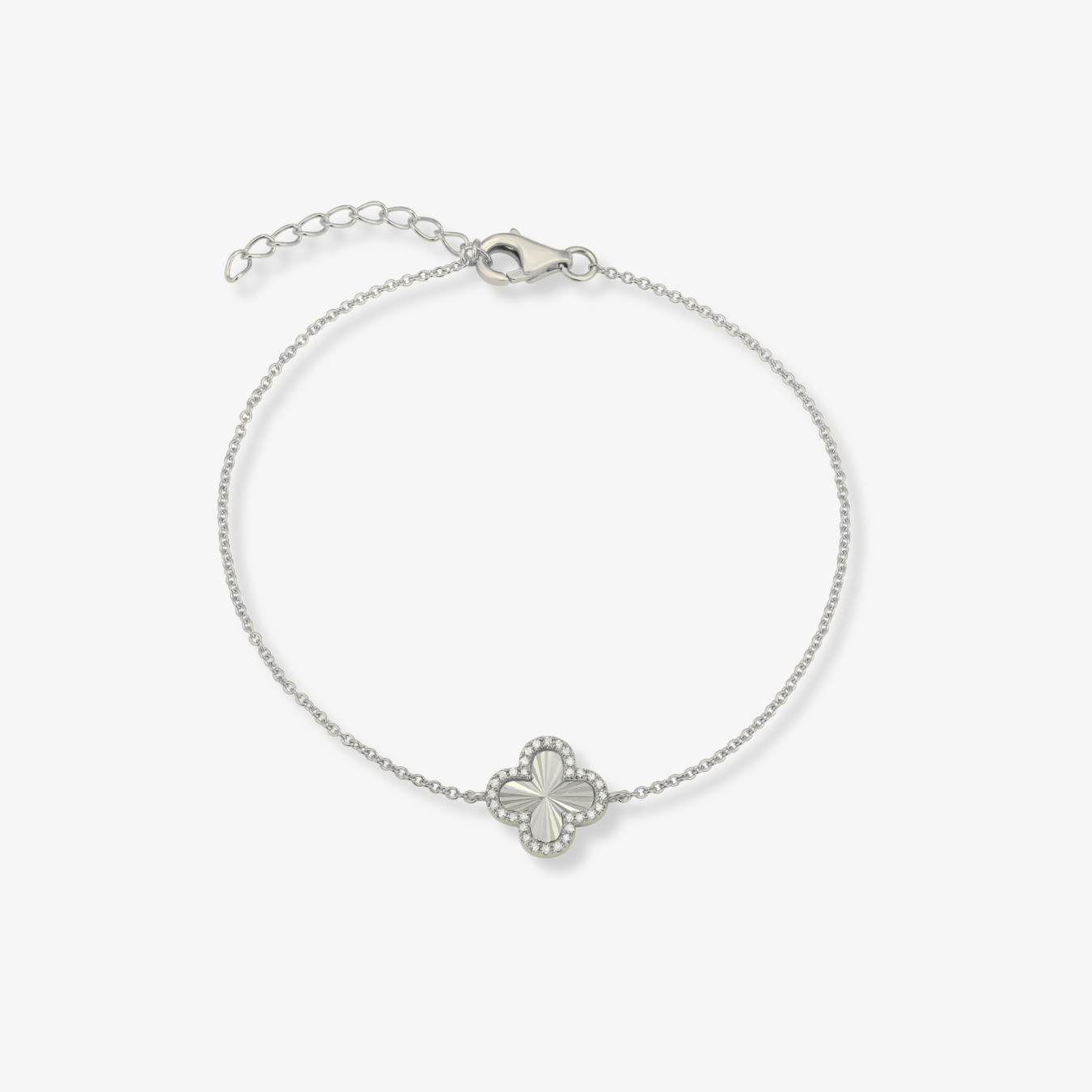 Gold Diamond Single Clover Bracelet