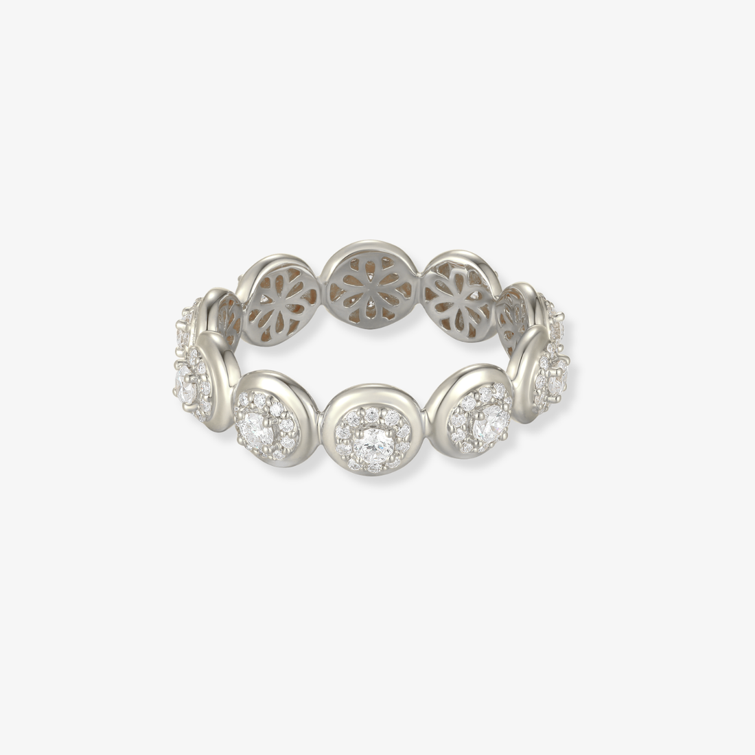 Circle Diamond Cluster Ring