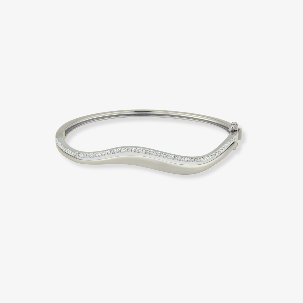 Brazalete ondulado de oro y diamantes