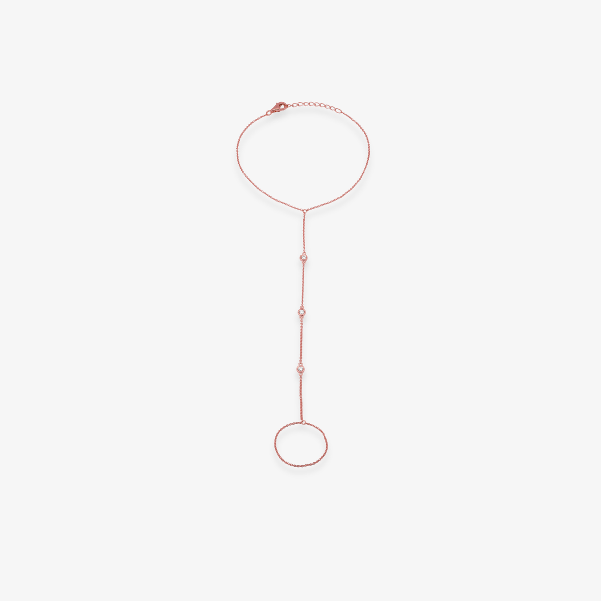 3 Bezel Diamond Hand Chain