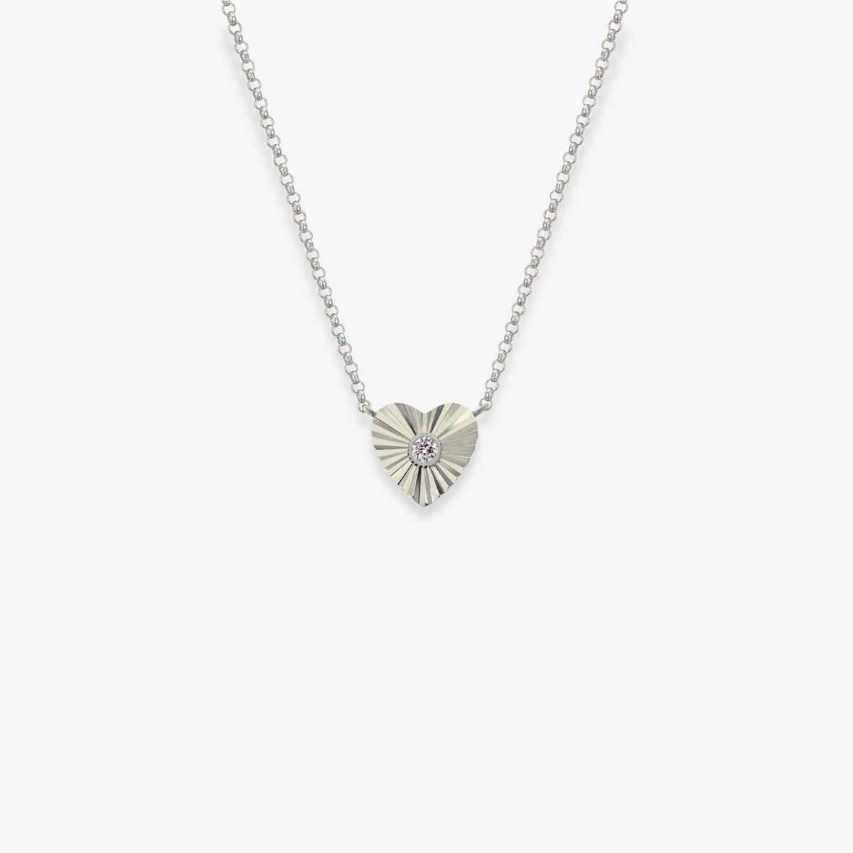 Medallion Heart with Diamond Stud Necklace