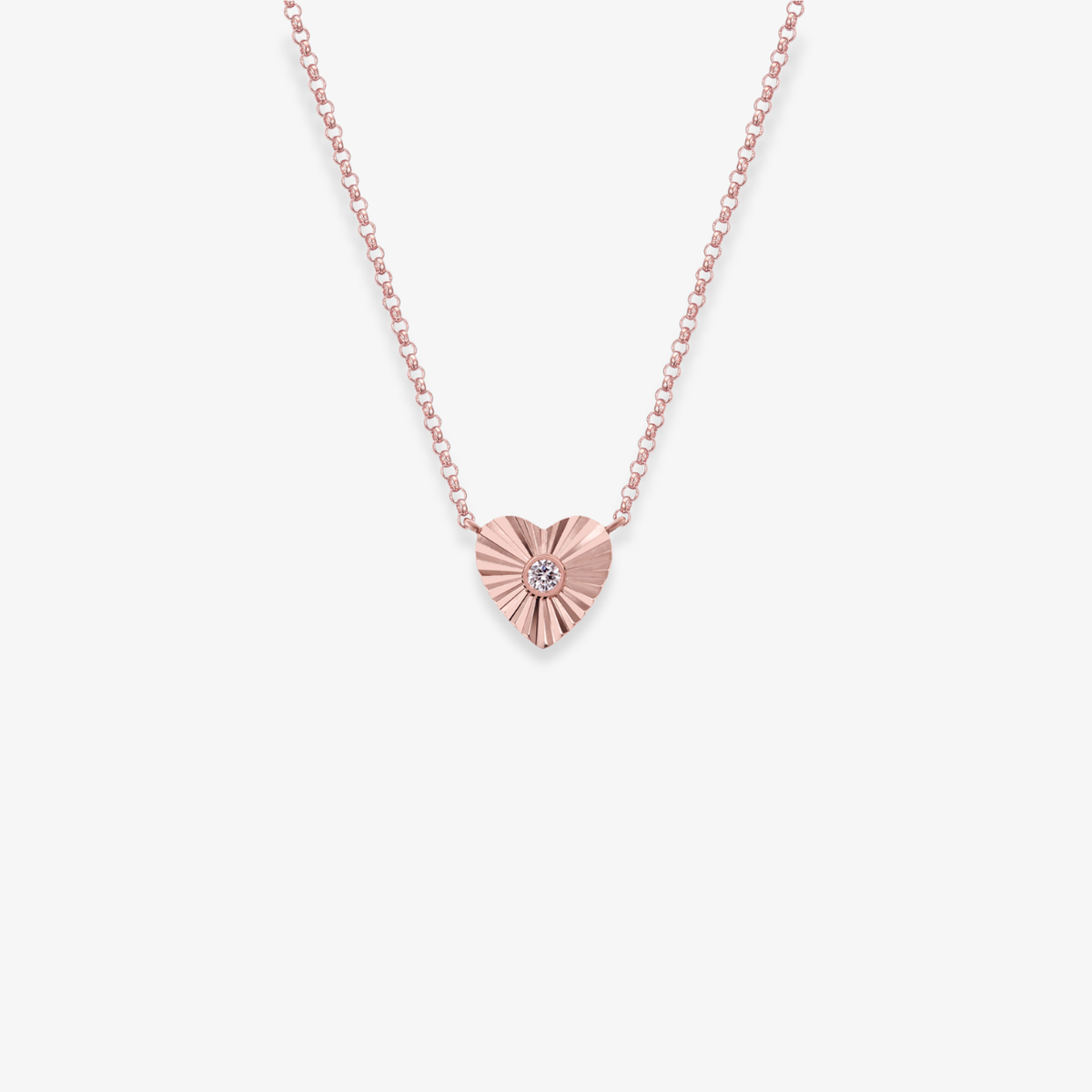 Medallion Heart with Diamond Stud Necklace
