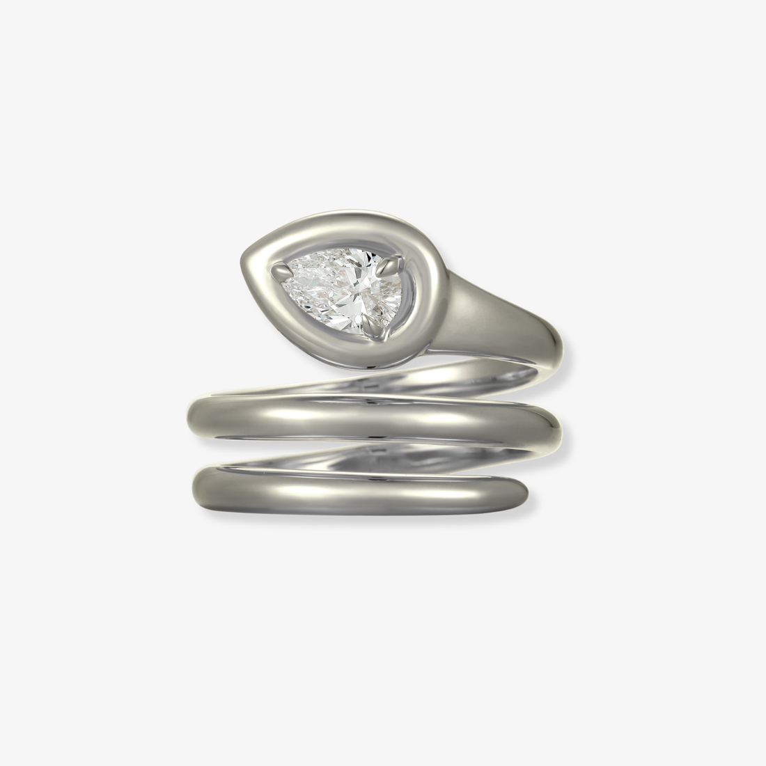 Swirl Pear Diamond Ring