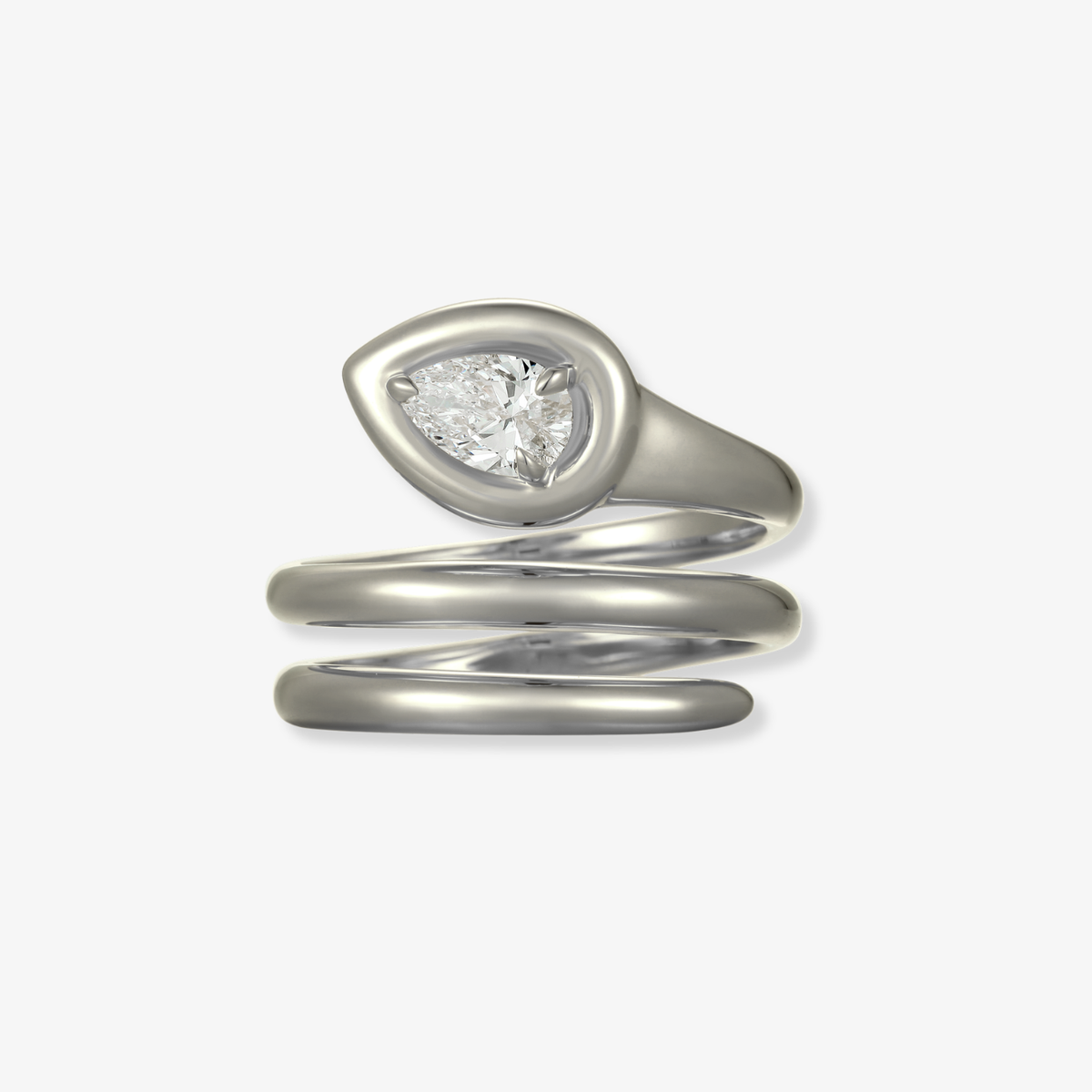 Swirl Pear Diamond Ring