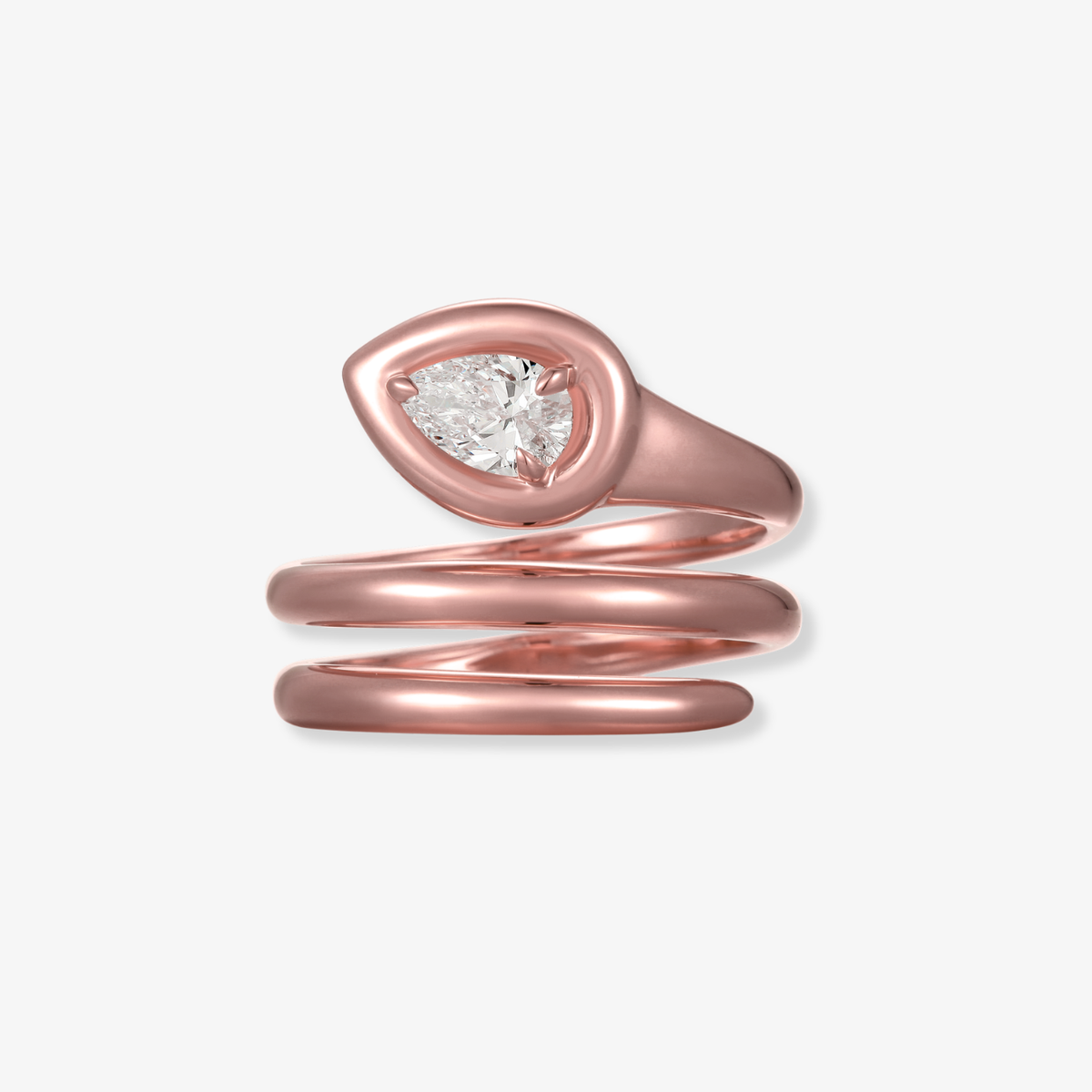 Swirl Pear Diamond Ring