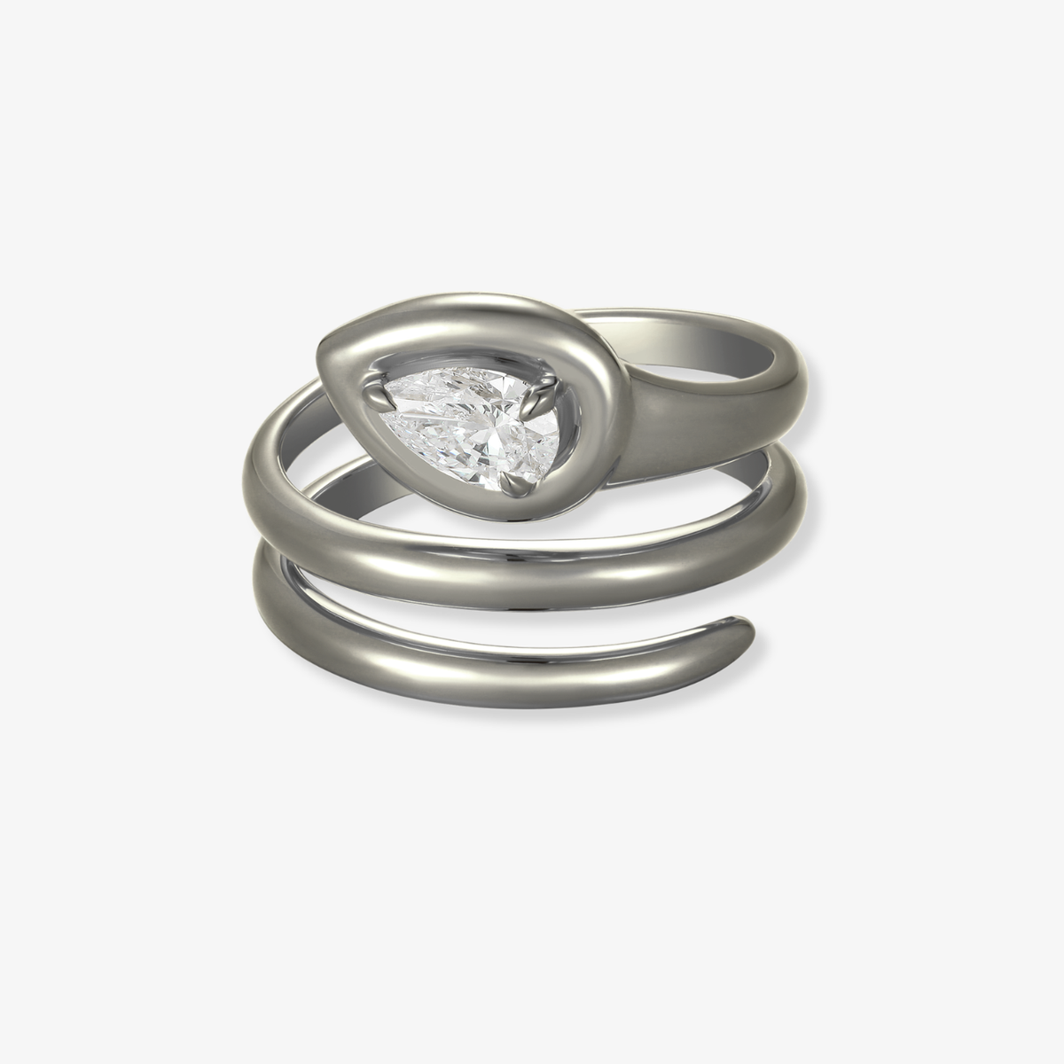 Swirl Pear Diamond Ring