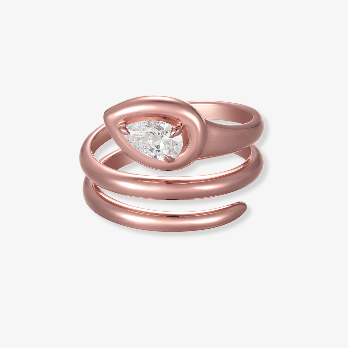 Swirl Pear Diamond Ring