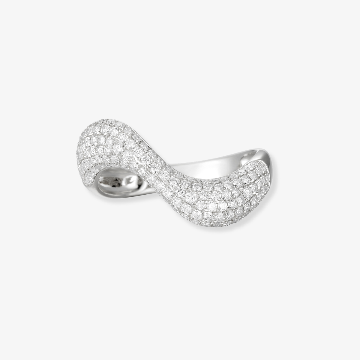 Lab Chunky Wave Pave Ring