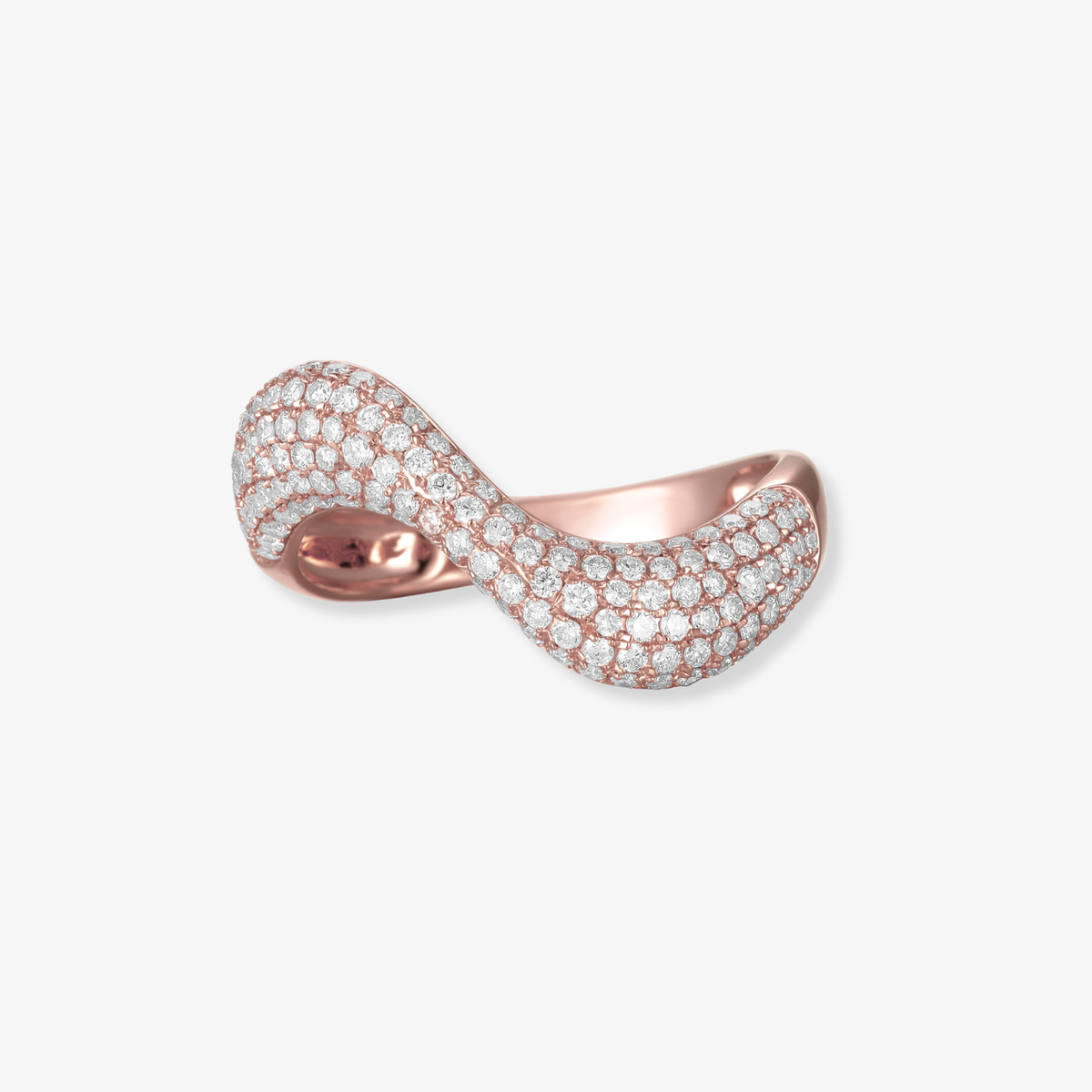 Lab Chunky Wave Pave Ring
