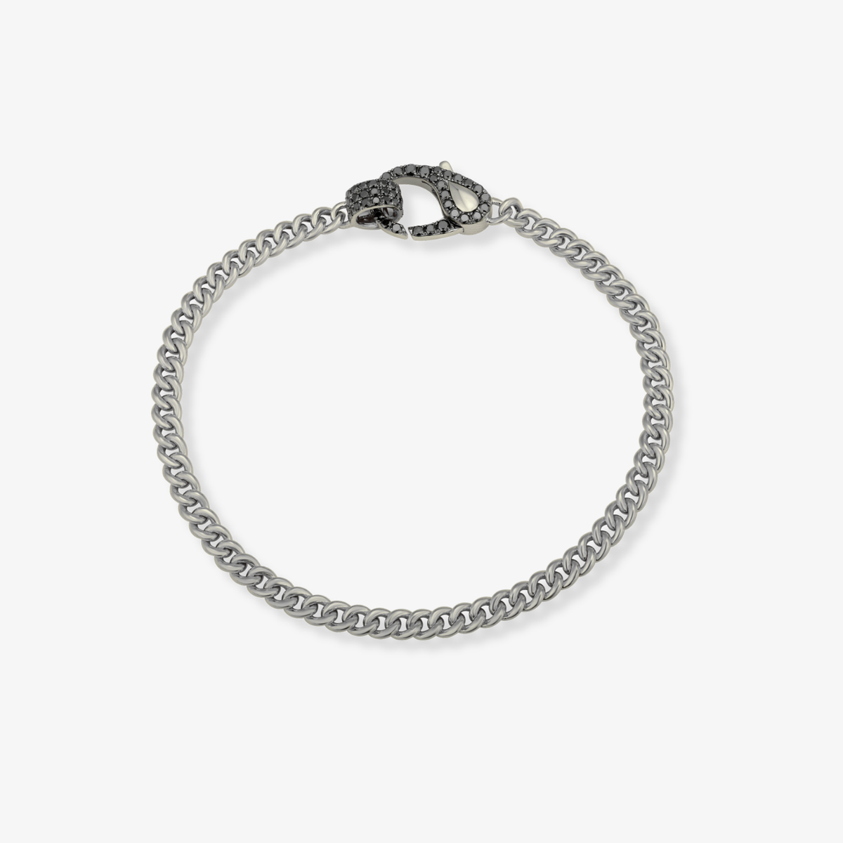 Pulsera de eslabones cubanos con cierre de diamante