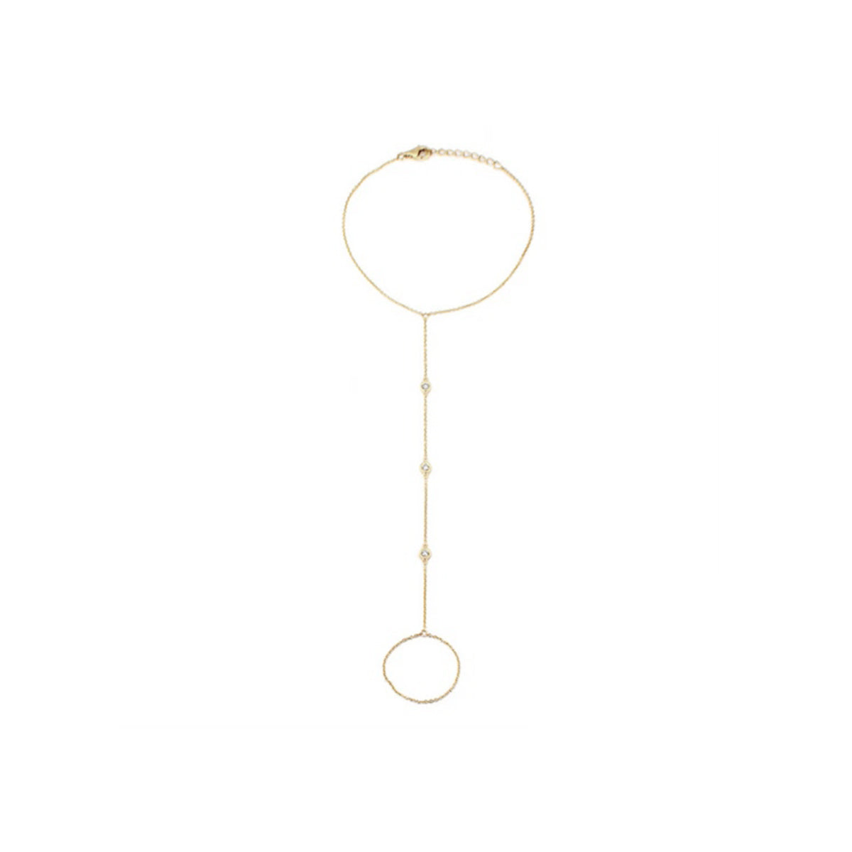 3 Bezel Diamond Hand Chain