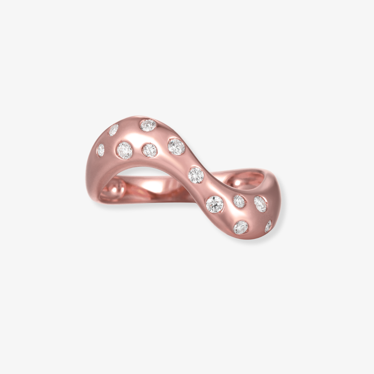 Wavy Drop Diamond Ring