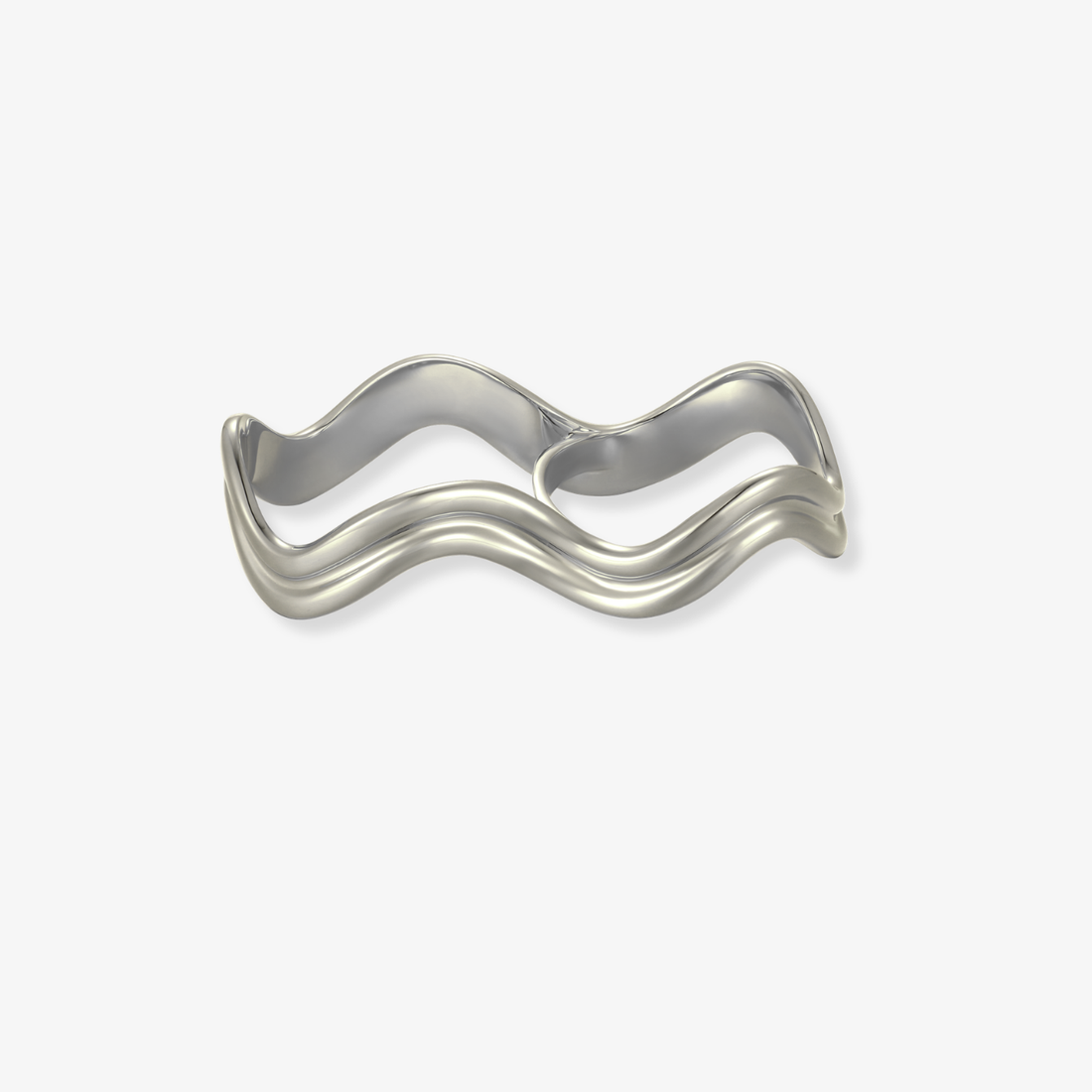 Double Finger Wavy Gold Ring