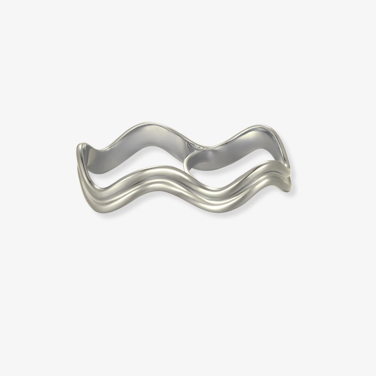 Double Finger Wavy Gold Ring