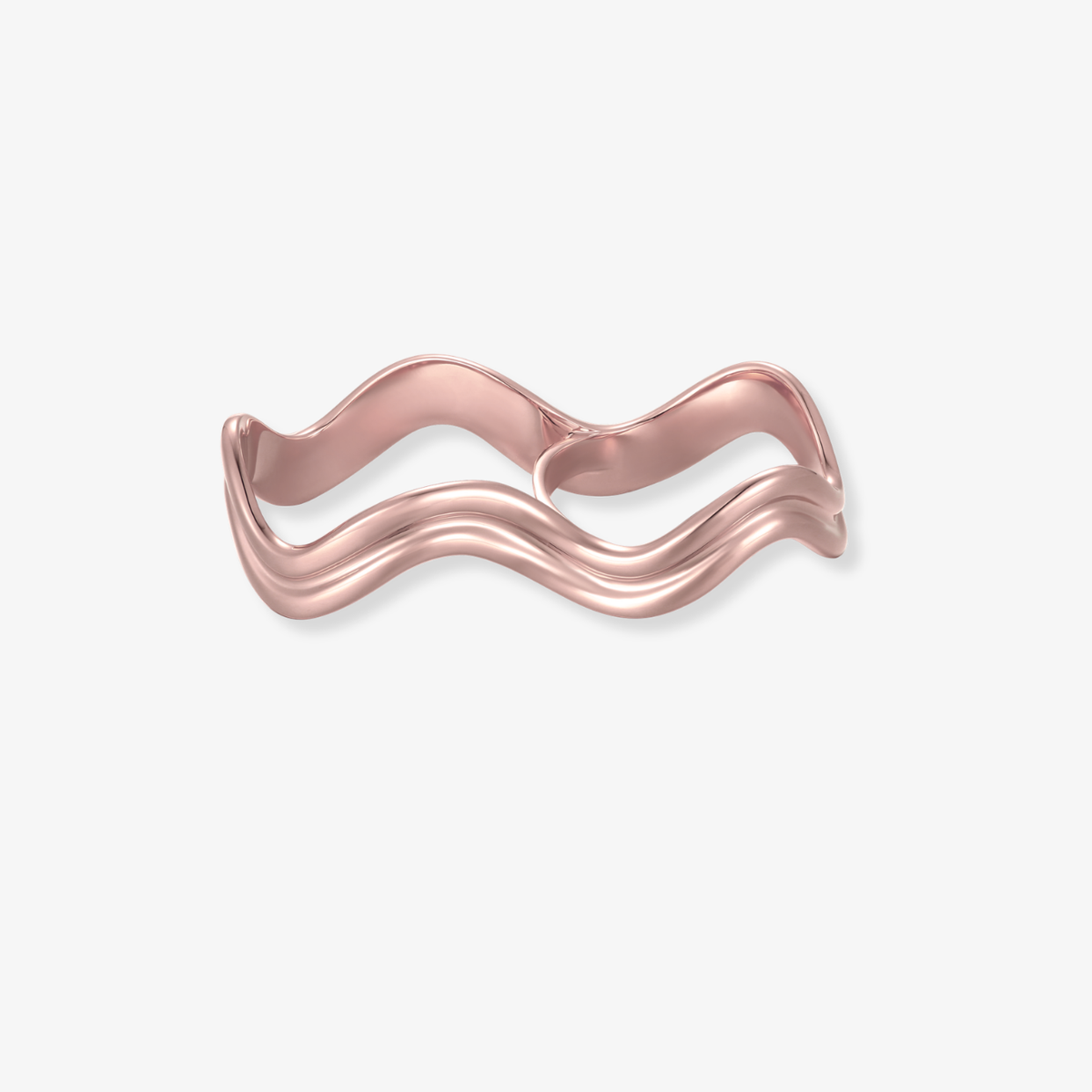 Double Finger Wavy Gold Ring