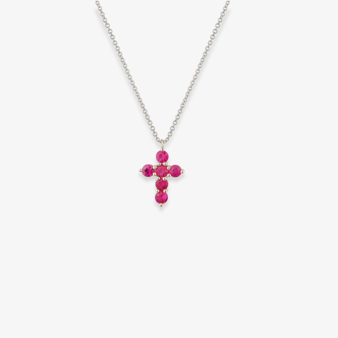Gemstone Cross Necklace