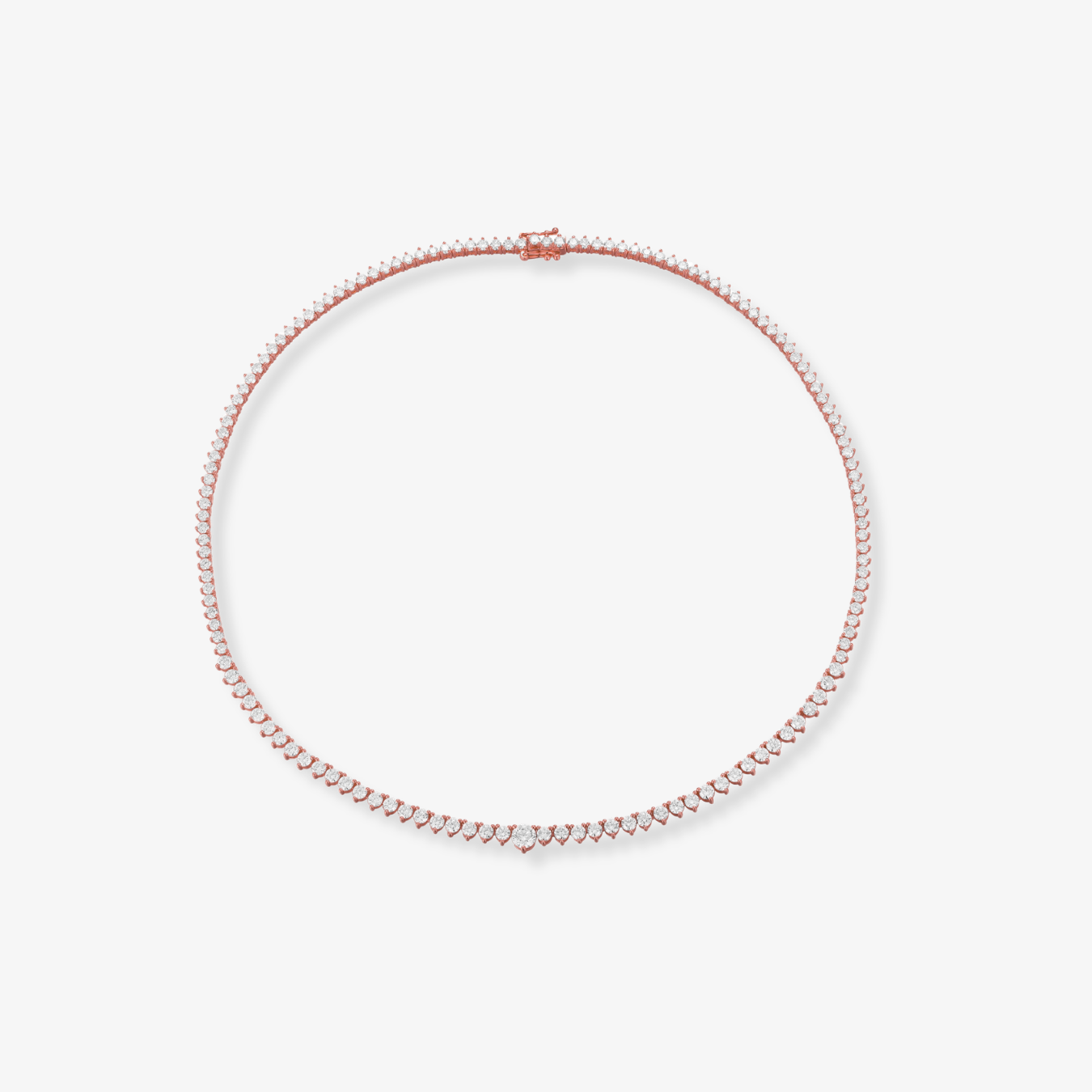 Collar de tenis de 3 puntas con diamantes de laboratorio