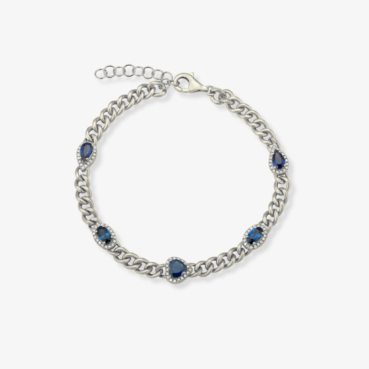 Multishape Gemstone Cuban Bracelet