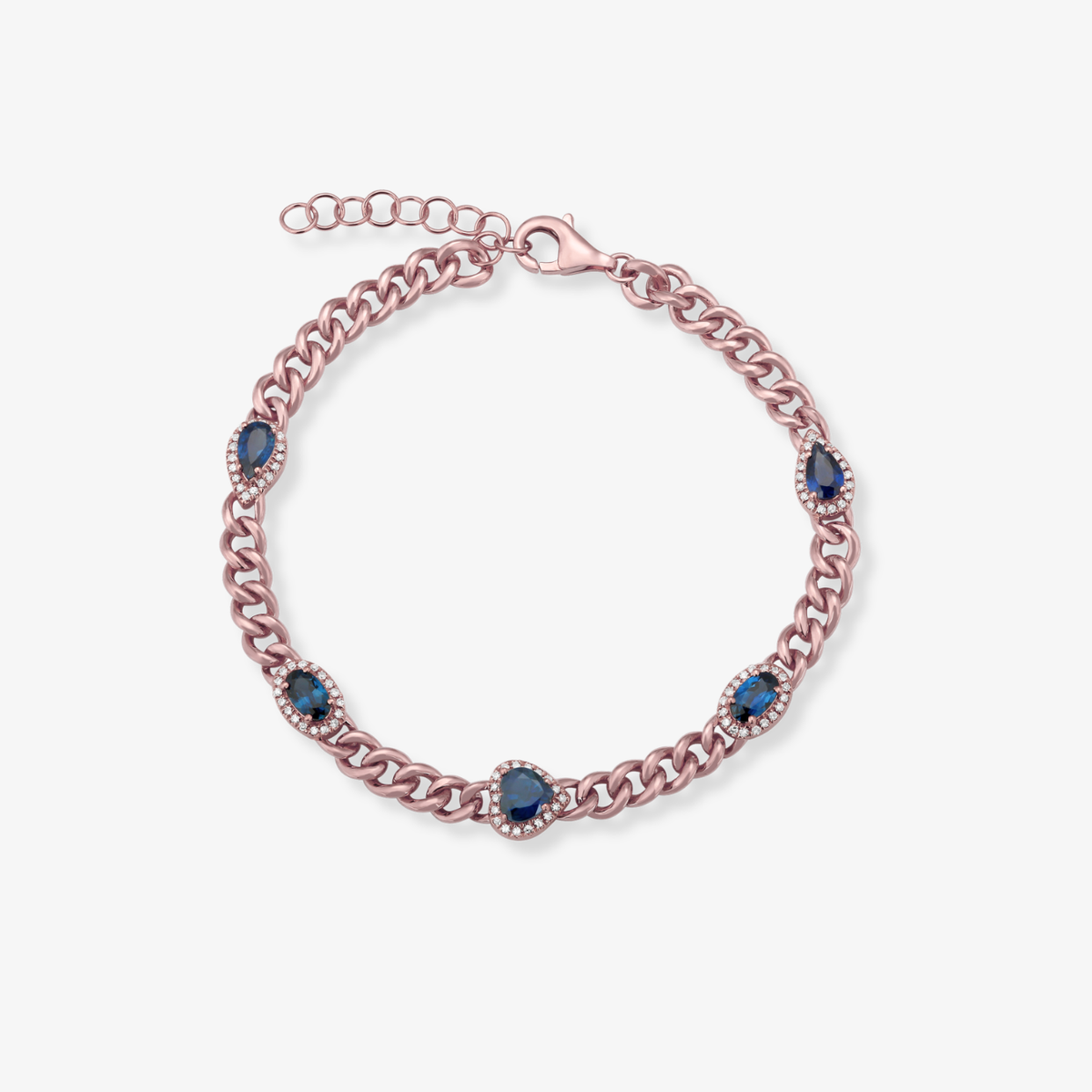 Multishape Gemstone Cuban Bracelet