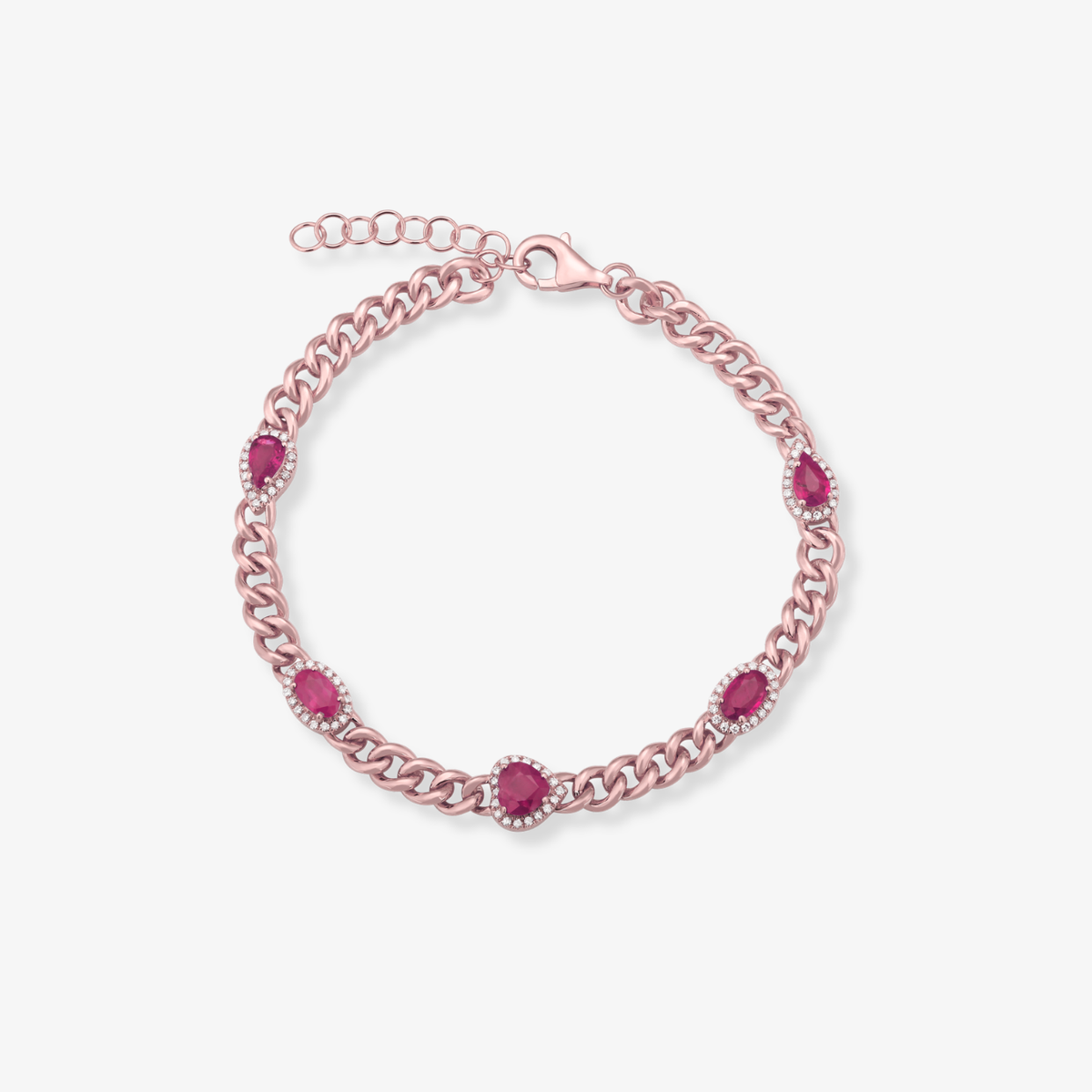 Multishape Gemstone Cuban Bracelet