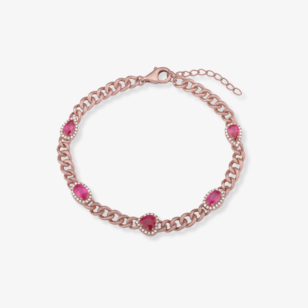 Multishape Gemstone Cuban Bracelet