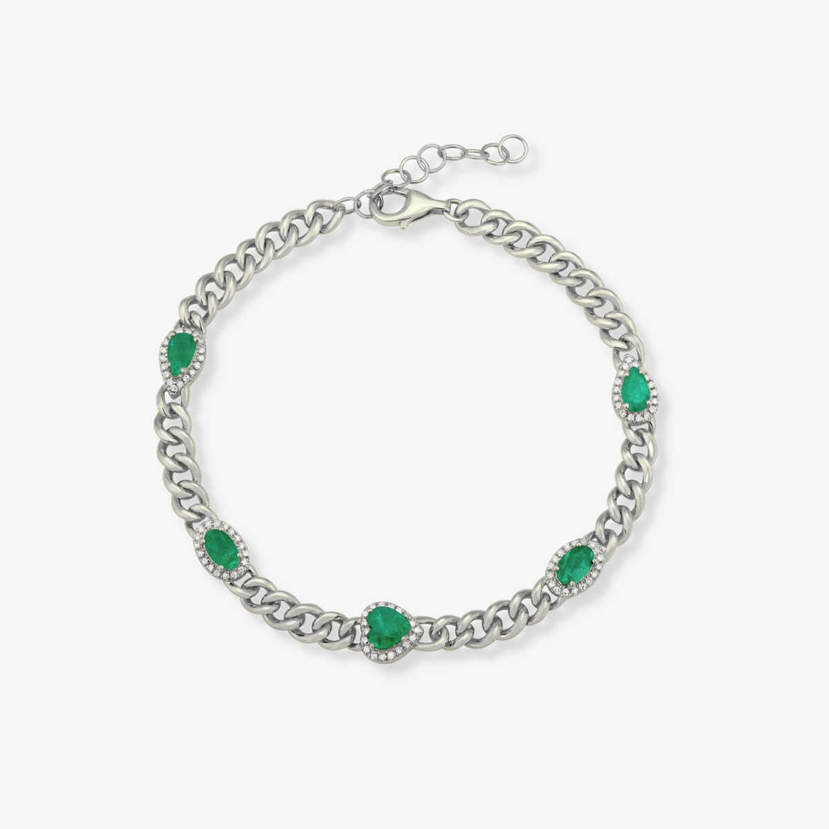 Multishape Gemstone Cuban Bracelet