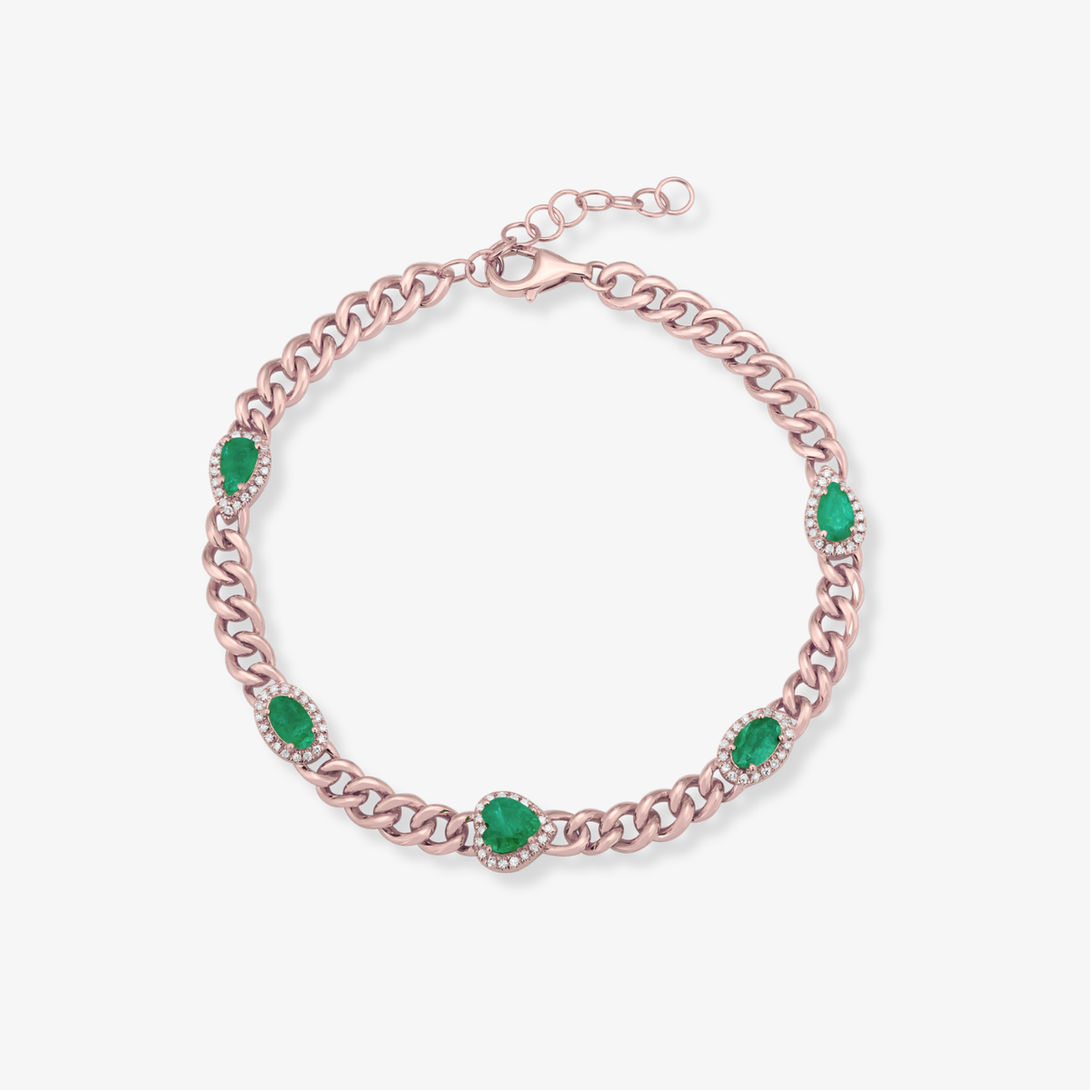 Multishape Gemstone Cuban Bracelet