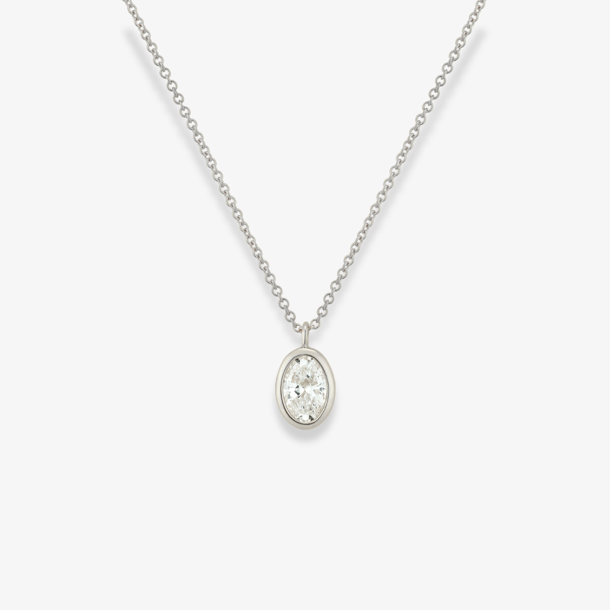 Dancing Diamond Bezel Necklace