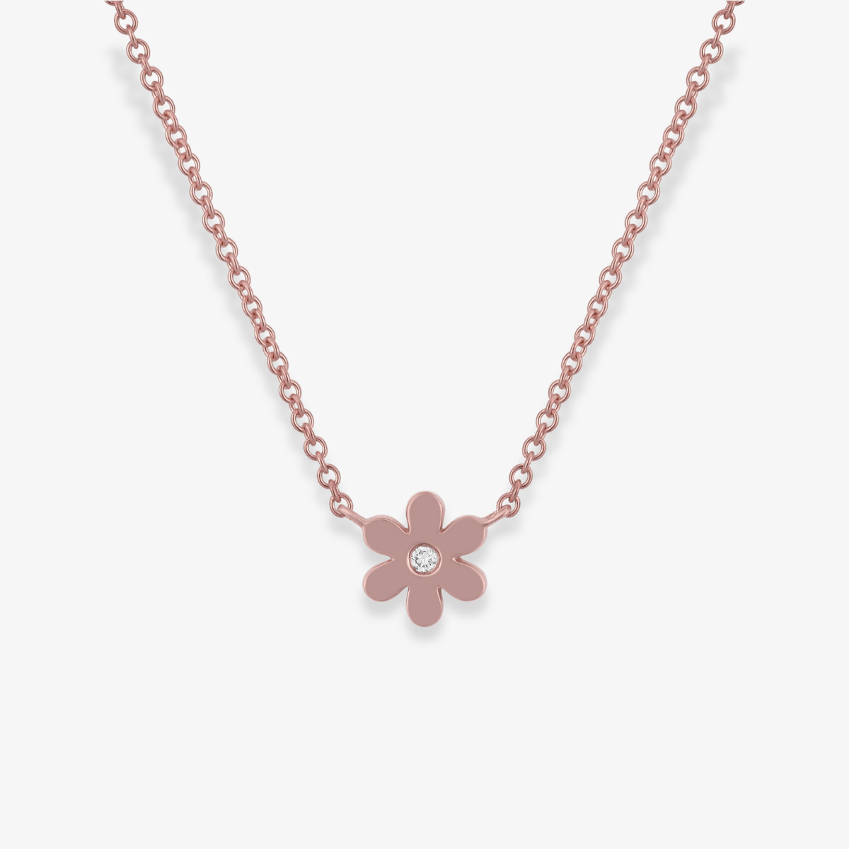 Single Diamond Flower Necklace