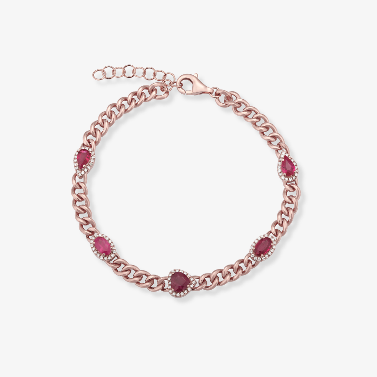 Multishape Gemstone Cuban Bracelet