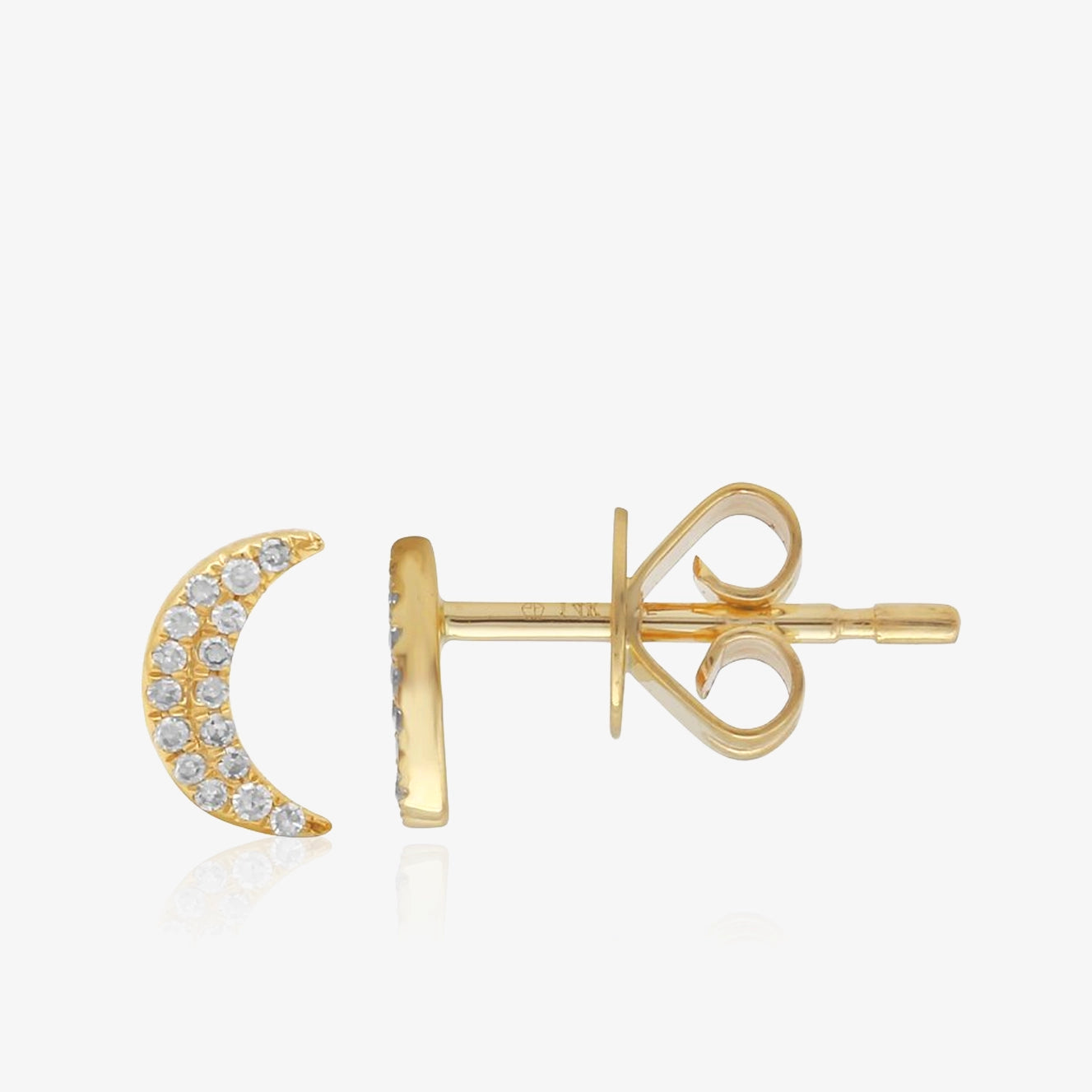 Pendientes de diamante de luna