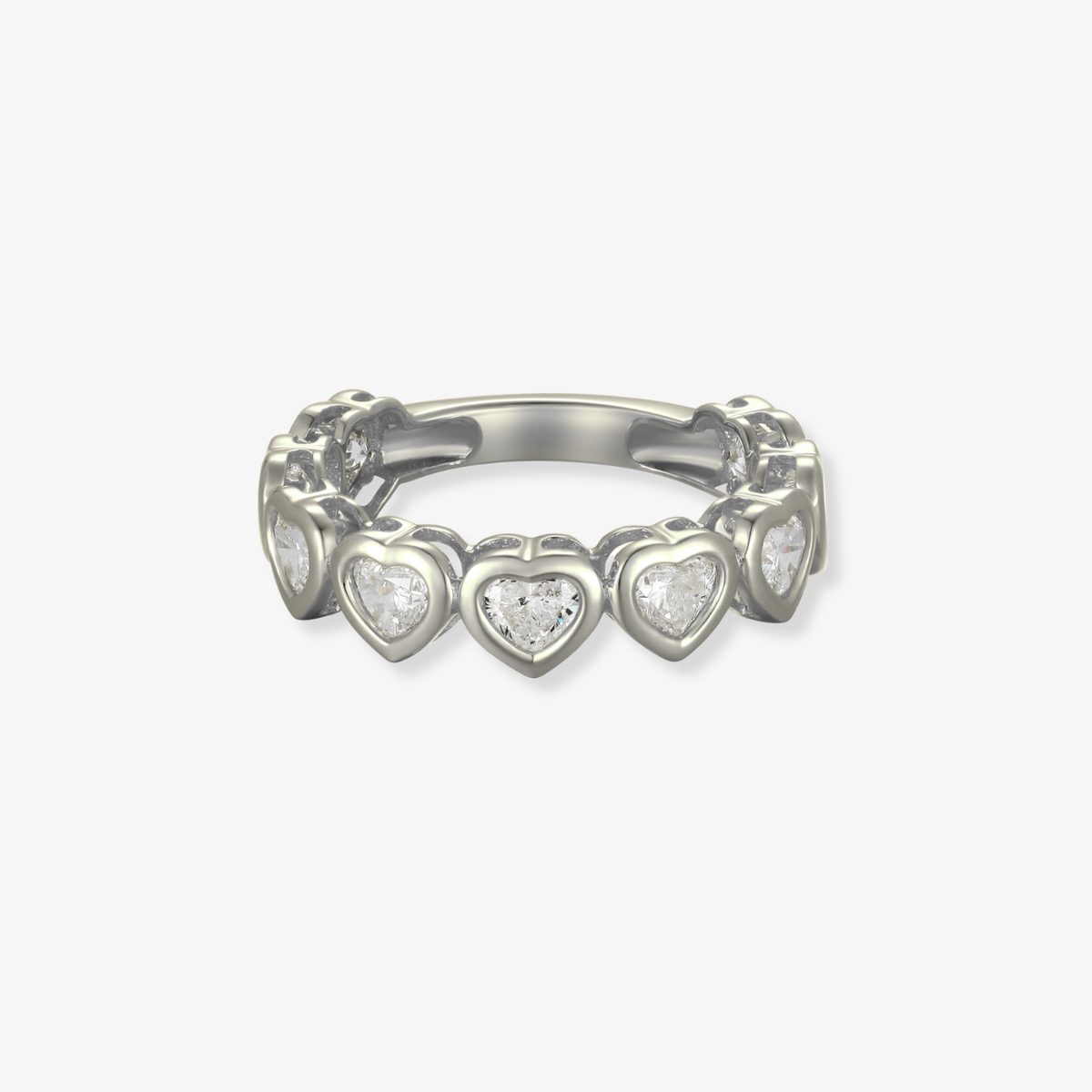 Heart Bezel Eternity Pinky Ring