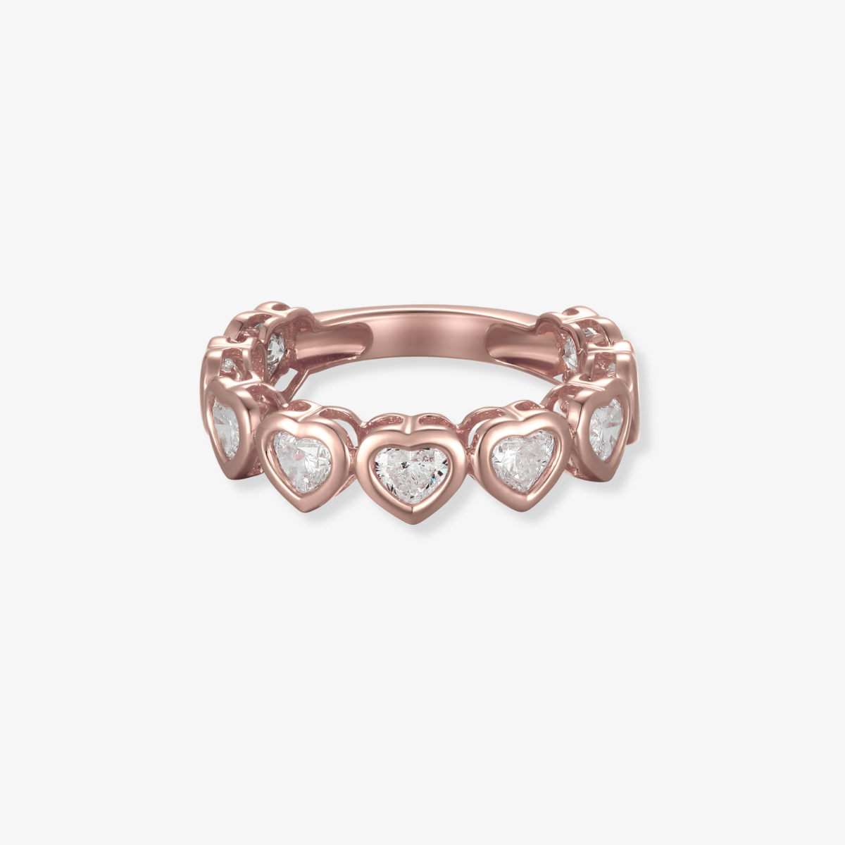 Heart Bezel Eternity Pinky Ring