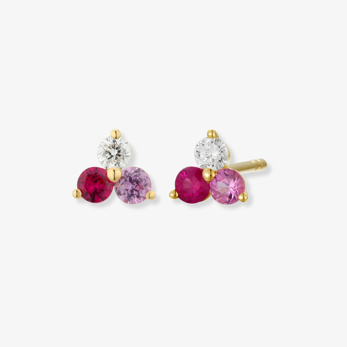Three Ombre Gemstone Stud Piercing