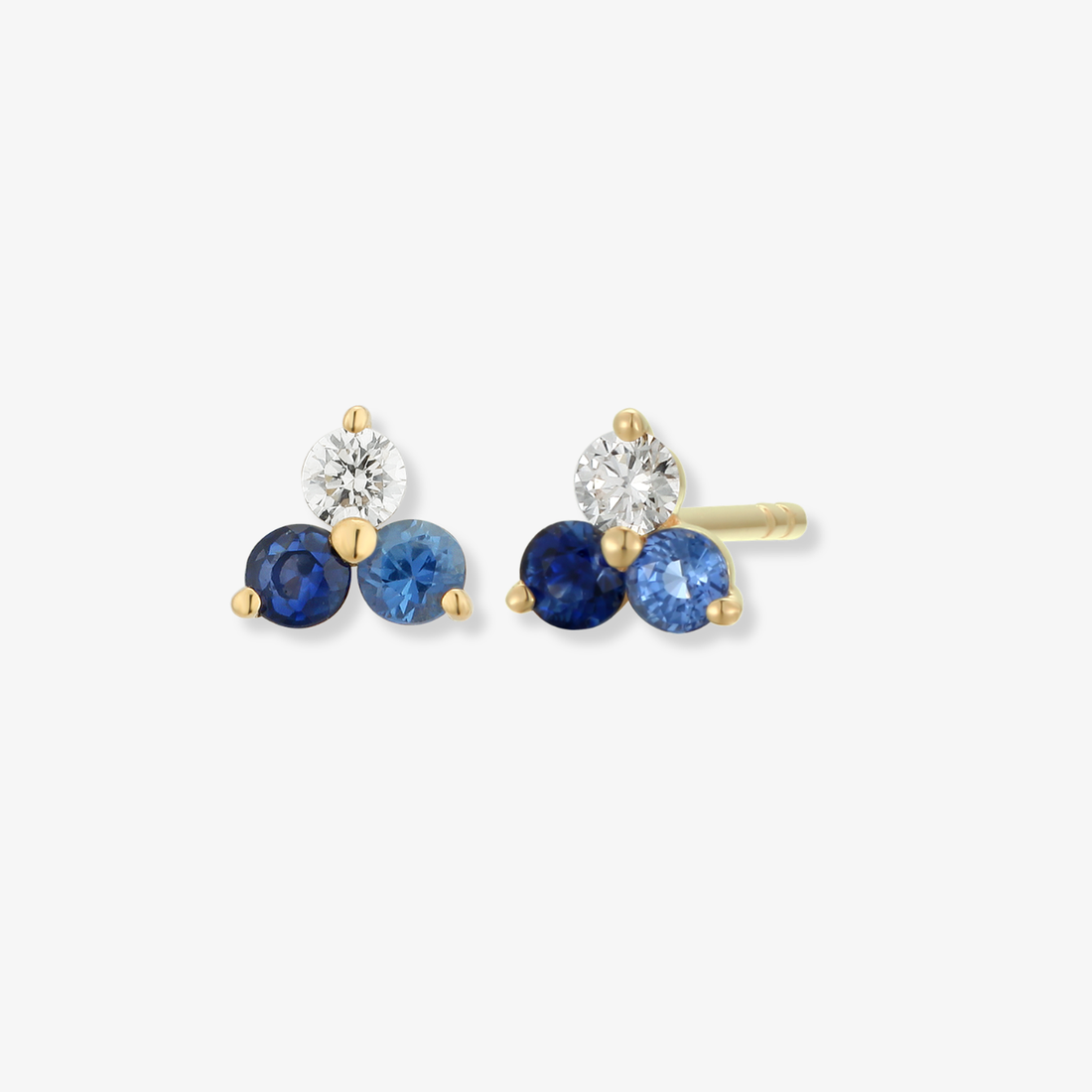 Piercing de tres piedras preciosas ombré
