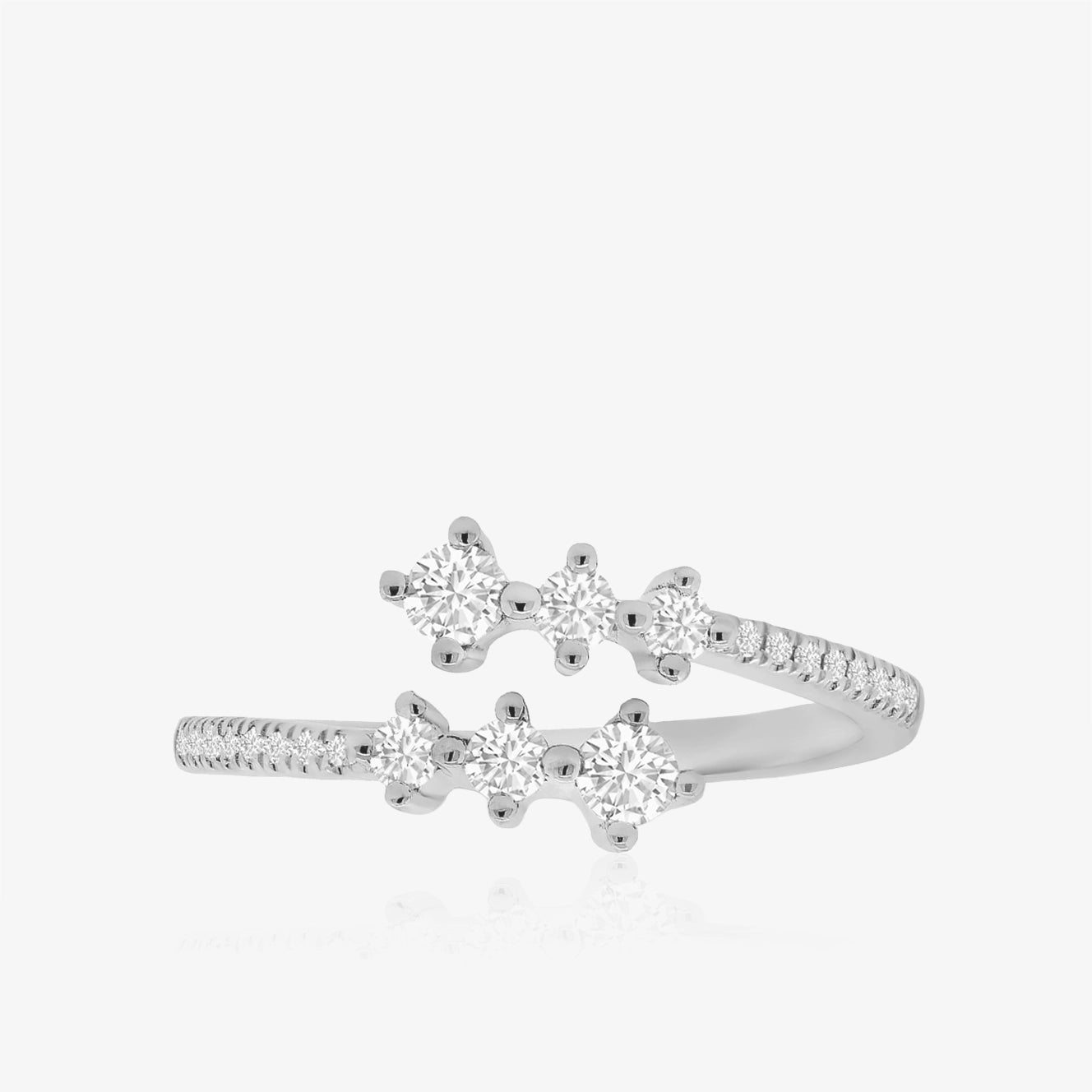 Graduated Wrap Diamond Pinky Ring