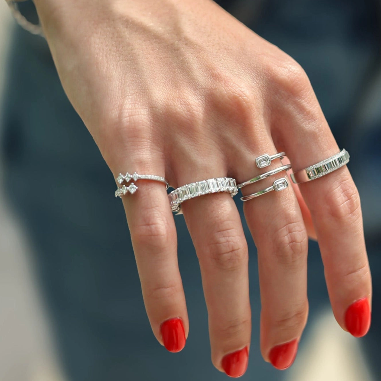 Graduated Wrap Diamond Pinky Ring