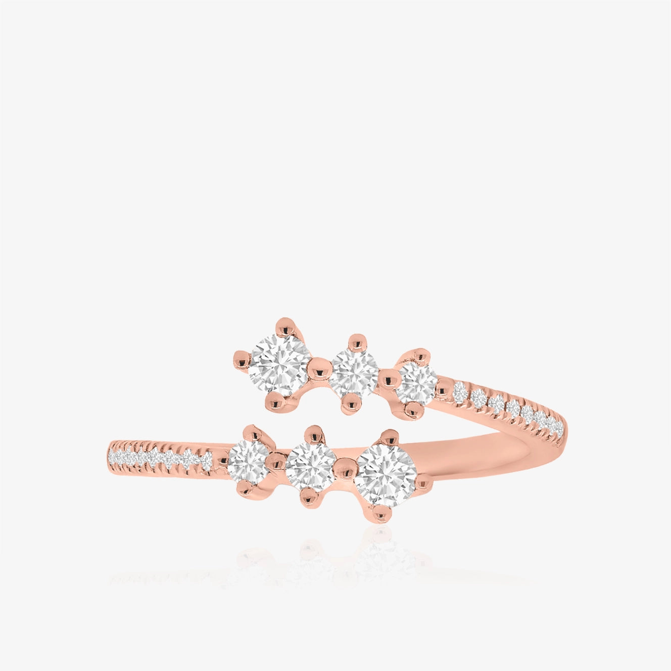 Graduated Wrap Diamond Pinky Ring