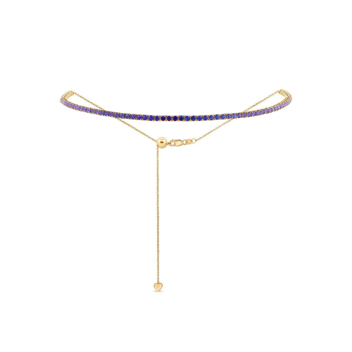 Collar de tenis con piedras preciosas Bolo ajustable