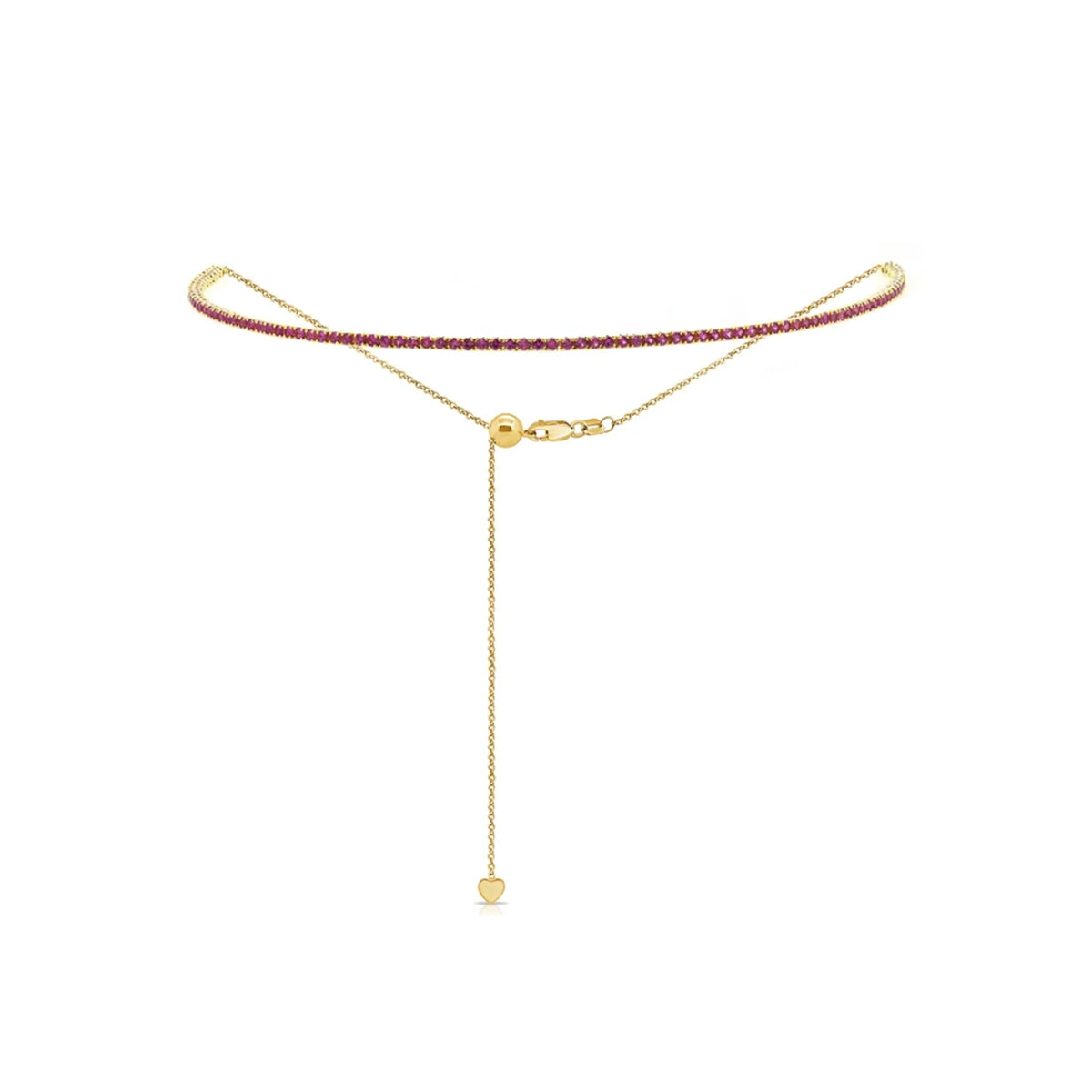 Collar de tenis con piedras preciosas Bolo ajustable